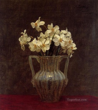 オパーリンのガラスの花瓶の中のナルシス 花の画家 アンリ・ファンタン・ラトゥール Oil Paintings